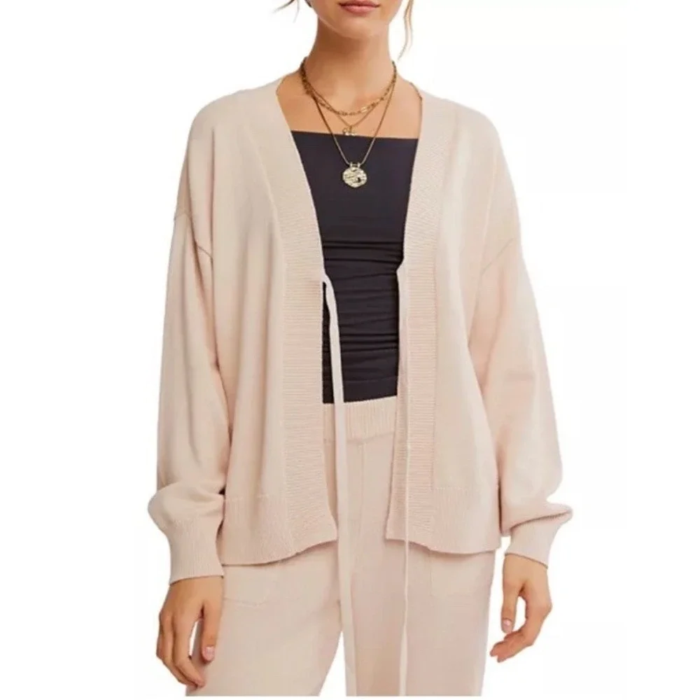 Free People Beach Solar Sweater 2 Piece Set Beige Pants And Top Small Medium